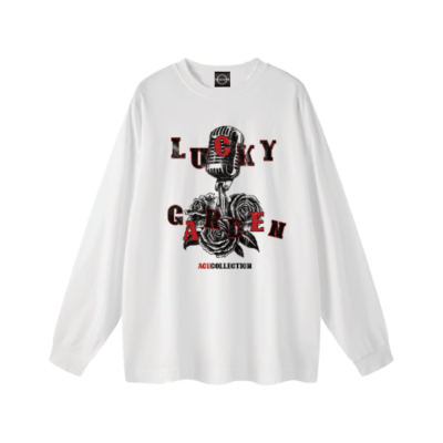 LUCKY GARDEN L/S T-SHIRTS(WHITE)