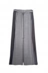 SIDE PLEATED WIDE LEG PANTS [GREY]