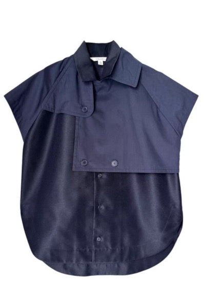 ORGANZA TRENCH SHIRT [NAVY]