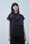 ORGANZA TRENCH SHIRT [NAVY]