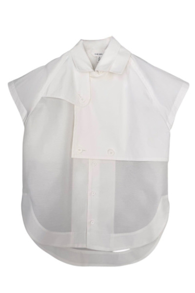 ORGANZA TRENCH SHIRT [WHITE]