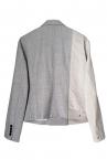 HYBRID DENIM BIKER DETAIL BLAZER [GREY]