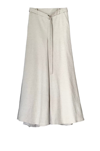 PLEATED BACK WIDE LEG PANTS [IVORY]