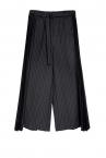 PLEATS PANEL WIDE LEG PANTS [BLACK STRIPE]