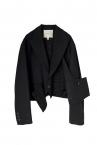 STRIPE DOUBLE LAYER BLAZER [BLACK]