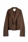 STRIPE DOUBLE LAYER BLAZER [BROWN]