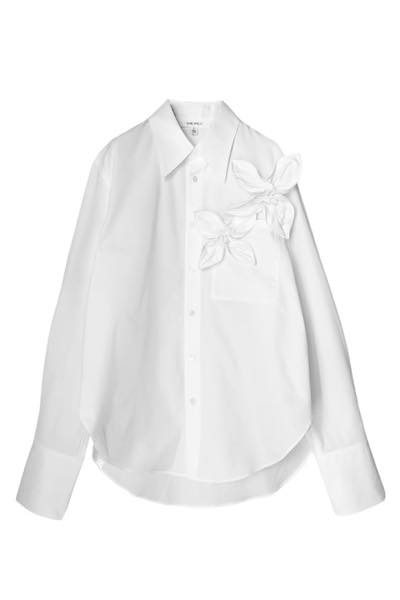 FLORAL APPLIQUE SHIRT [WHITE]