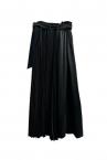 BLAZER PANEL ASYMMETRIC PLEAT SKIRT [BLACK BLACK]