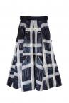 CHECK-PRINT PATCH POCKET SKIRT [NAVY BLUE-MULTI]