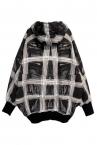 CHECK-PRINT ZIP UP HOODIE [BLACK-MULTI]