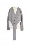 CARDIGAN & SHIRT SET [GREYWHITE]