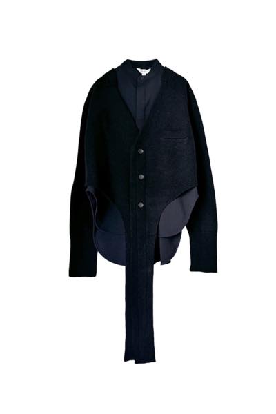 CARDIGAN & SHIRT SET [BLACKBLACK]