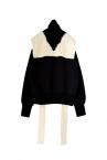 TURTLE NECK BIB&SWEAT SHIRT [BLACKWHITE]