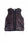 FAUX SHEARLING VEST&HOODIE  [BLACKBROWN]