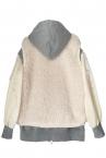 FAUX SHEARLING VEST&HOODIE  [GREYWHITE]