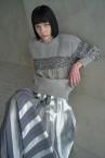 MULTI-YARN STRIPE KNIT SWEATER [GREYMULTI]