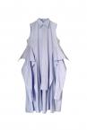 STRIPE TIE SHIRT DRESS [BLUE-MULTI]