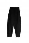 FRONT PLEATS CURVED PANTS [BLACK]