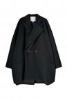 DOUBLE LAYER LAPEL BLAZER COAT [BLACKBLACK]