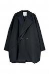 DOUBLE LAYER LAPEL BLAZER COAT [BLACKBLACK]