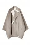 DOUBLE LAYER LAPEL BLAZER COAT [BEIGEWHITE]