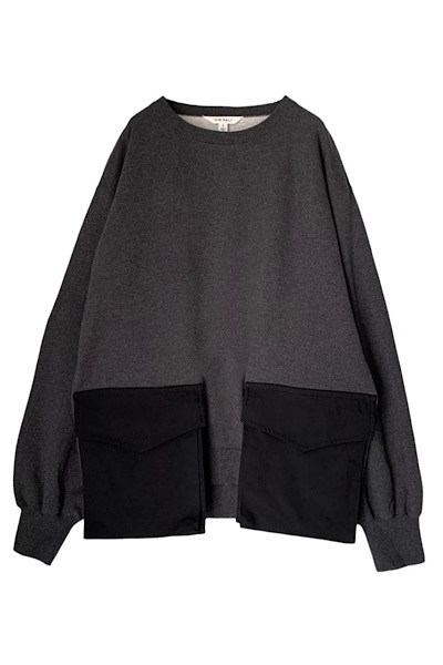 FLAP POCKET SWEAT SHIRT [GREYBLACK]