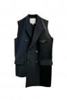 SATIN PANEL BLAZER VEST [BLACK BLACK]