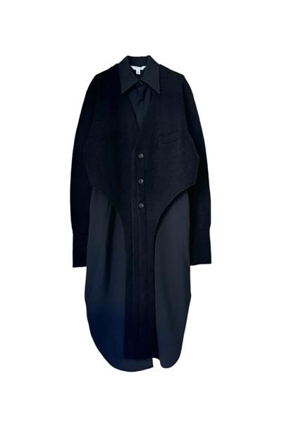 CARDIGAN & SHIRT DRESS SET [BLACKBLACK]