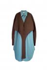 CARDIGAN & SHIRT DRESS SET [BROWNGREEN]