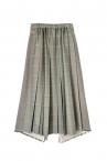 HYBRID CHECK-PLEAT DENIM SKIRT [GREYGREY-MULTI]