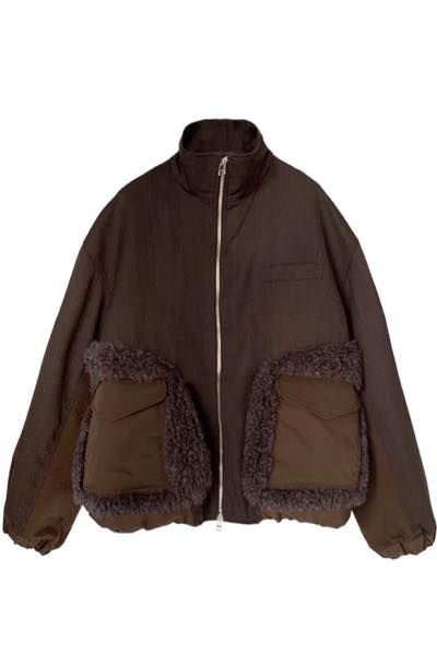 FAUX SHEARLING POCKET BLOUSON [BROWNBROWN]