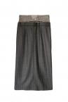 HYBRID DENIM SIDE STRIPE SKIRT [GREY]