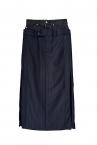 HYBRID DENIM SIDE STRIPE SKIRT [NAVYBLACK]