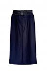 HYBRID DENIM SIDE STRIPE SKIRT [NAVYBLACK]