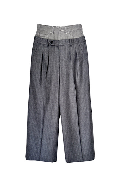 HYBRID DENIM STRIPE PANTS [GREY]