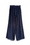 FRINGE JACQUARD BELTED PANTS [NAVY]