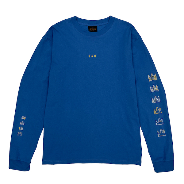 STITCHED LOGO LONG SLEEVE TEE [NAVY]