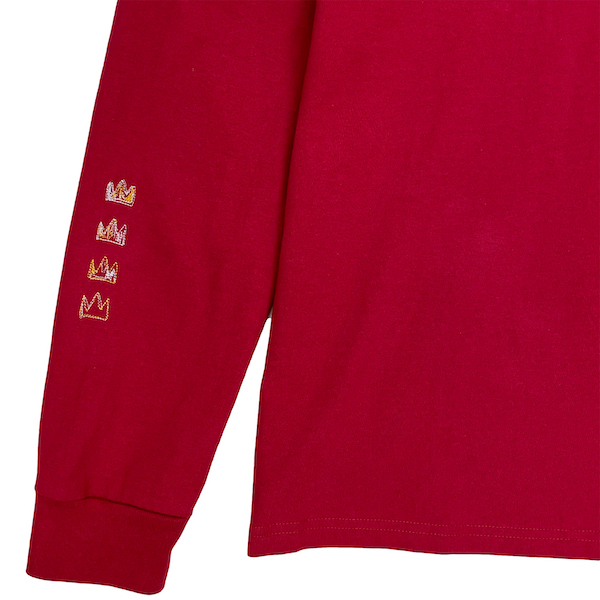 STITCHED LOGO LONG SLEEVE TEE [BURGUNDY]