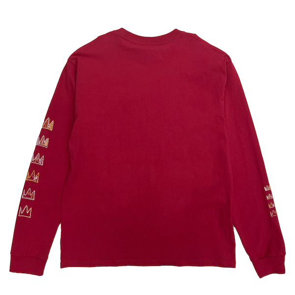 STITCHED LOGO LONG SLEEVE TEE [BURGUNDY]