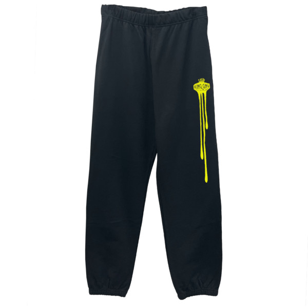 DRIPPED LOGO SWEAT PANTS [YELLOW]