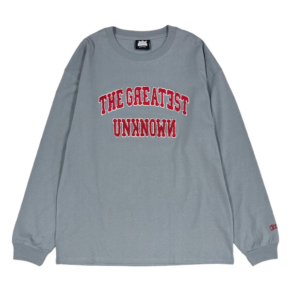 PATCHED LONG SLEEVE TEE [GRAY]